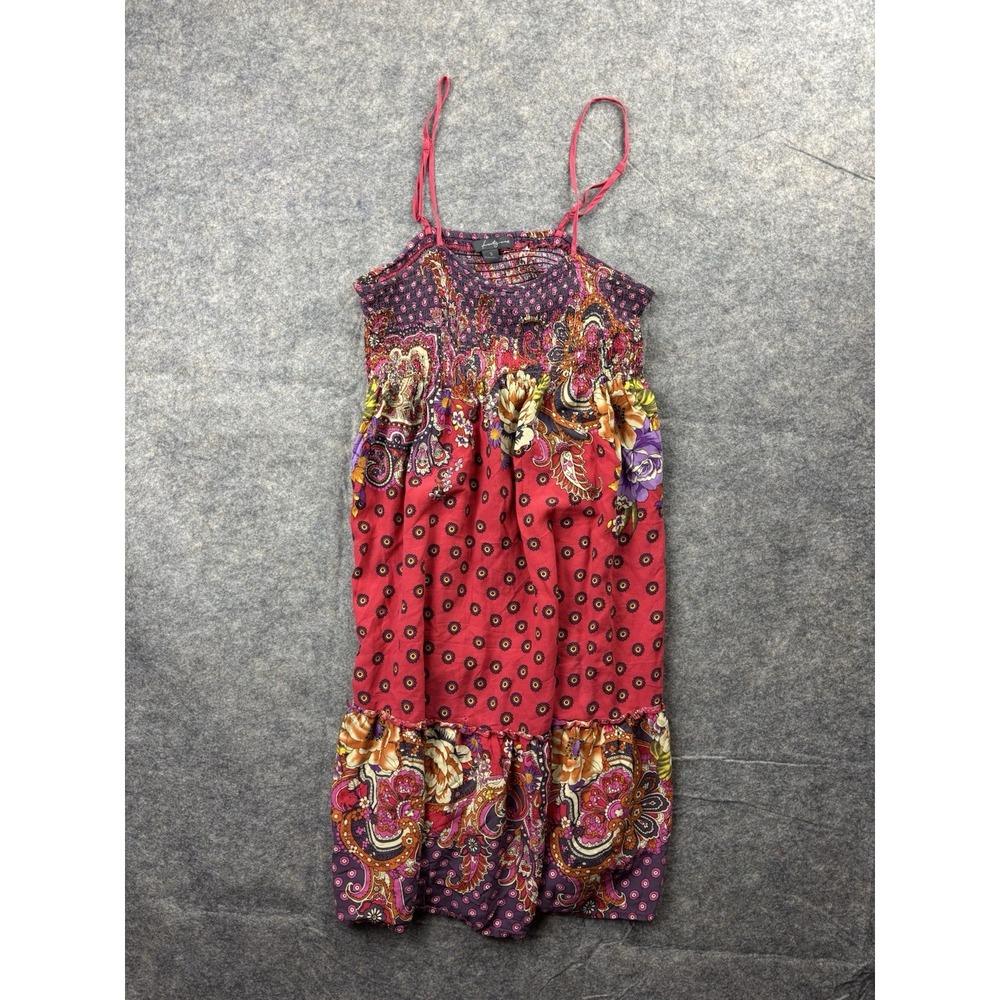 Twentyone Women's Size Small Hippie Boho Shirred Mini Tank Dress Flower Beachy